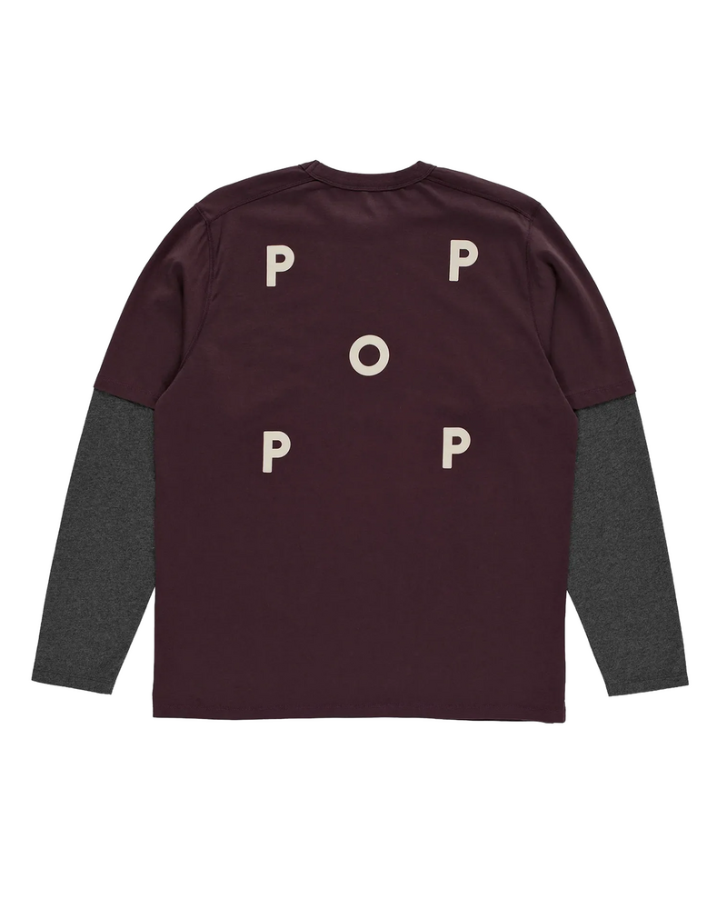 Pop Trading Co POP Trading Company Logo Sleeve T-Shirt - Fudge / Charcoal Heather