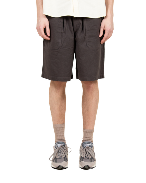 Kappy Kappy One Tuck Wide Fatigue Half Pants - Charcoal
