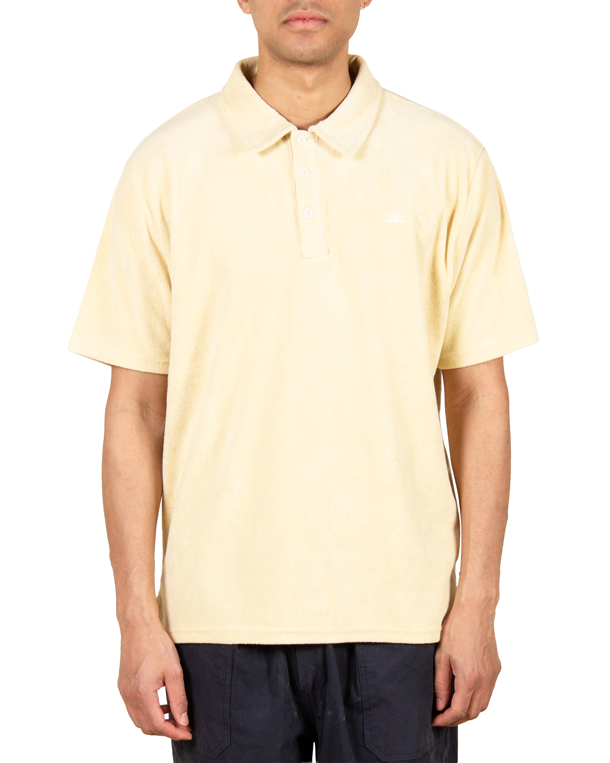 Kappy Sunrise Terry Collar T-Shirt - Butter