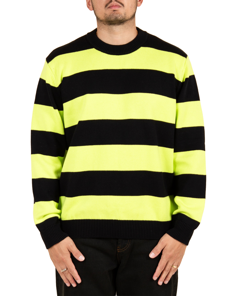 Lack Of Guidance Lack Of Guidance Scott Knit Sweater - Black/Lime Green