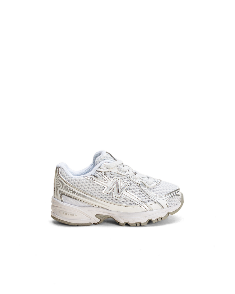 New Balance 740 Bungee Lace - White / Metallic Silver