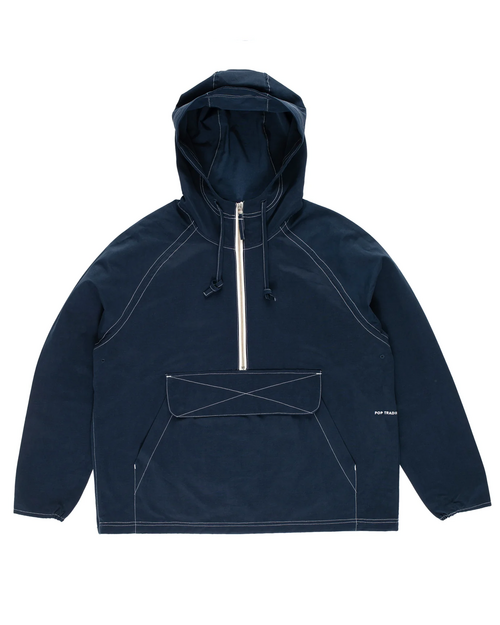 Pop Trading Co Pop Trading Company Drs Hooded Halfzip Jacket	Navy