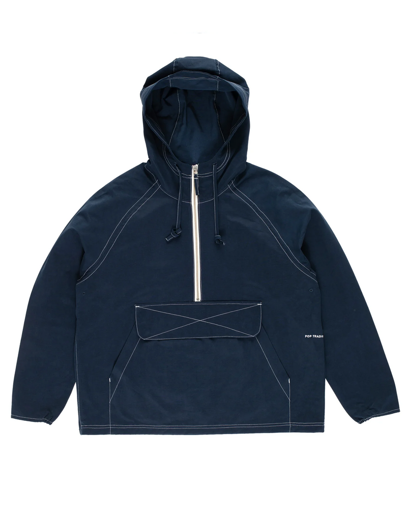 Pop Trading Co Pop Trading Company Drs Hooded Halfzip Jacket	Navy