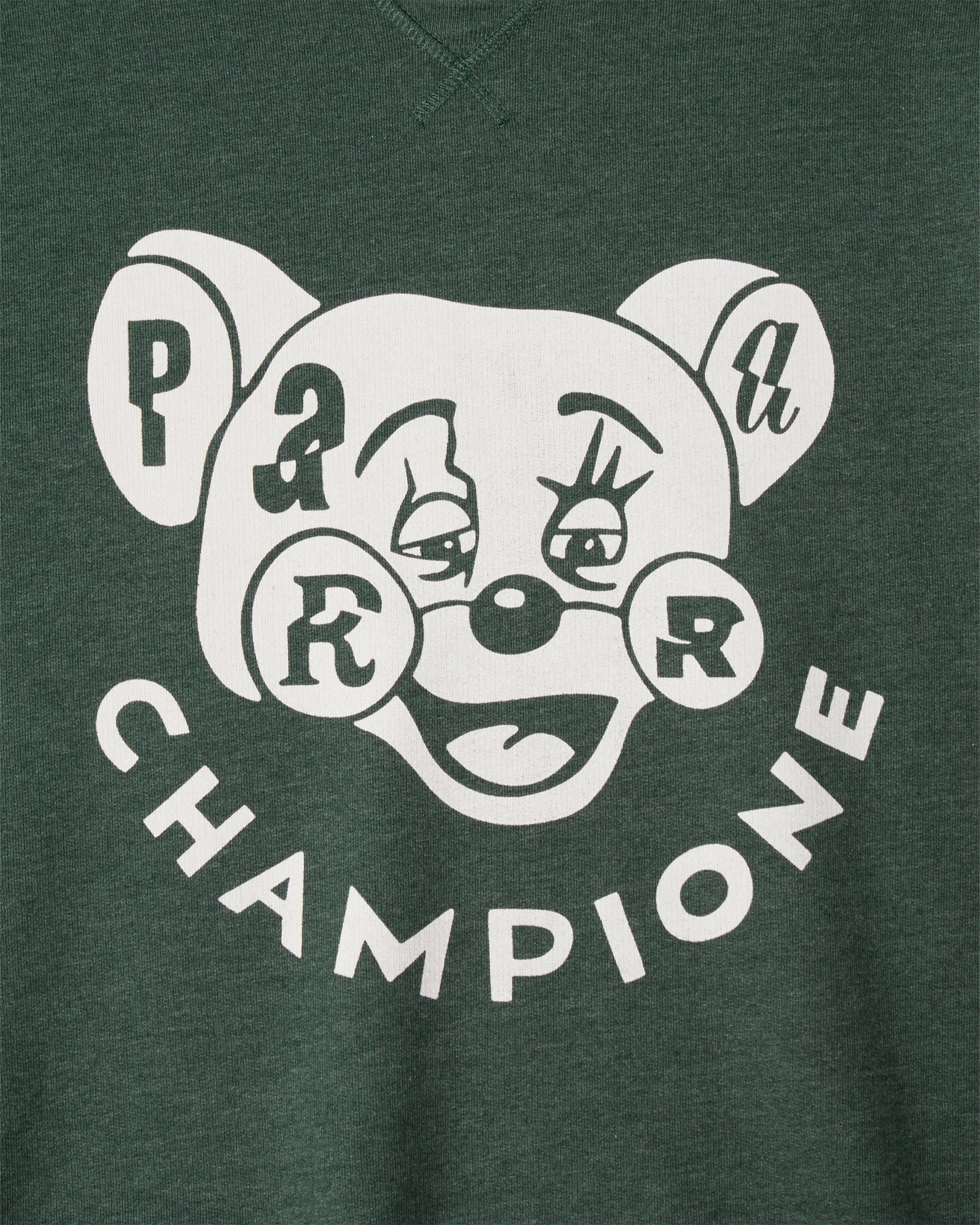 Parra Tired Champione Crewneck Sweatshirt Pine Green