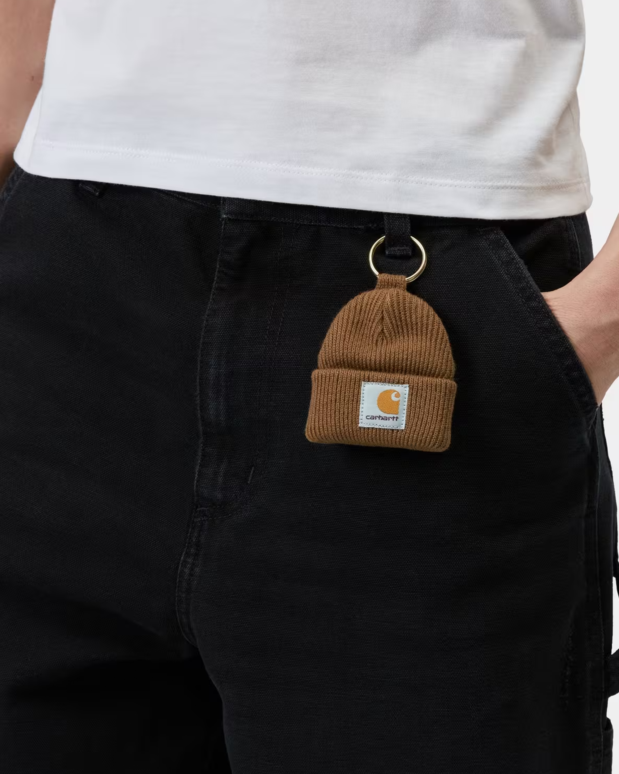 Carhartt WIP Mini Watch Hat Keychain Acrylic Hamilton Brown
