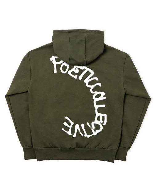 Poetic Collective Poetic Collective Spray Zip Hoodie Olive