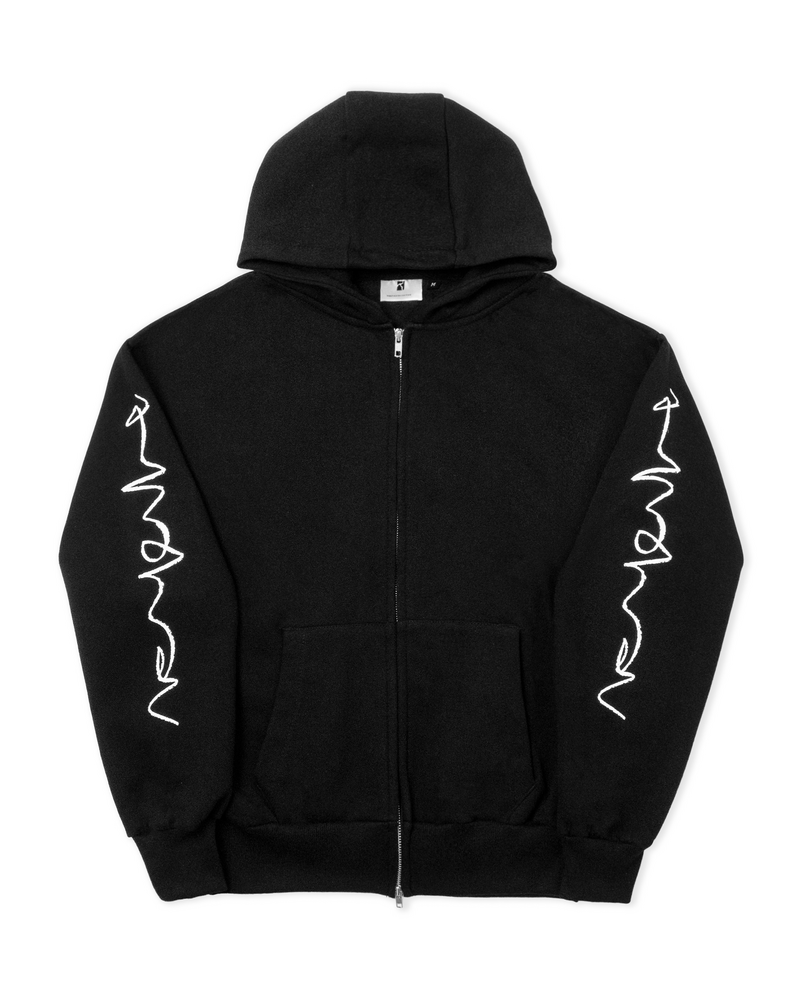 Poetic Collective Poetic Collective Crayon Double Zip Hoodie Black
