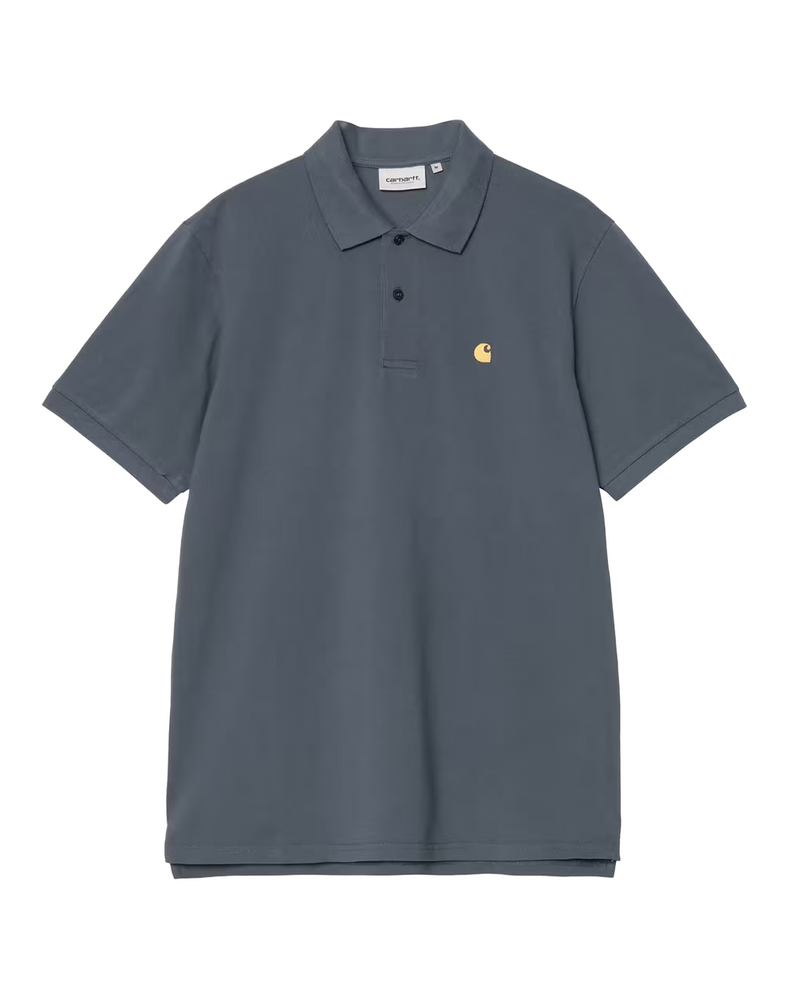 Carhartt WIP Carhartt WIP S/S Chase Pique Polo  Cozy Blue / Gold