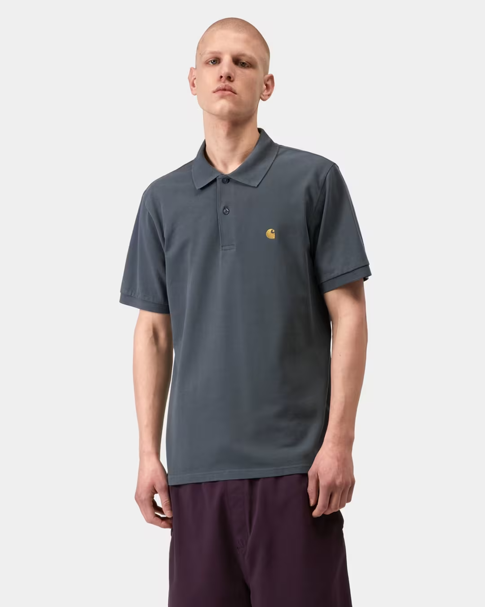 Carhartt WIP S/S Chase Pique Polo  Cozy Blue / Gold