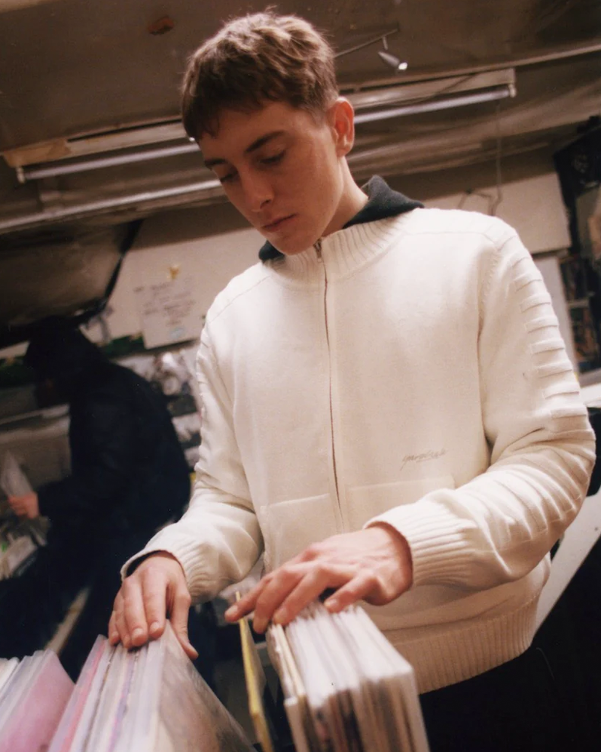 Yardsale Faldo Knitted Full-Zip Cream