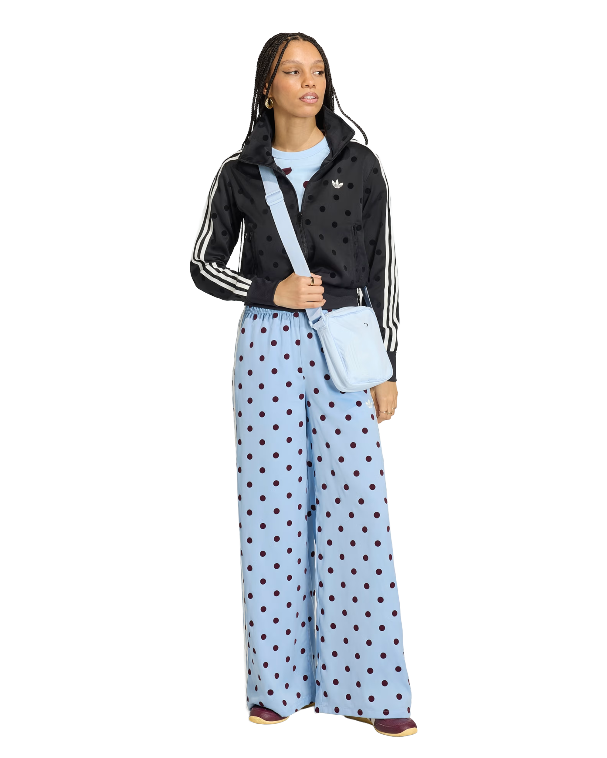 Adidas Firebird Wide Leg Polka Dot Trackpant