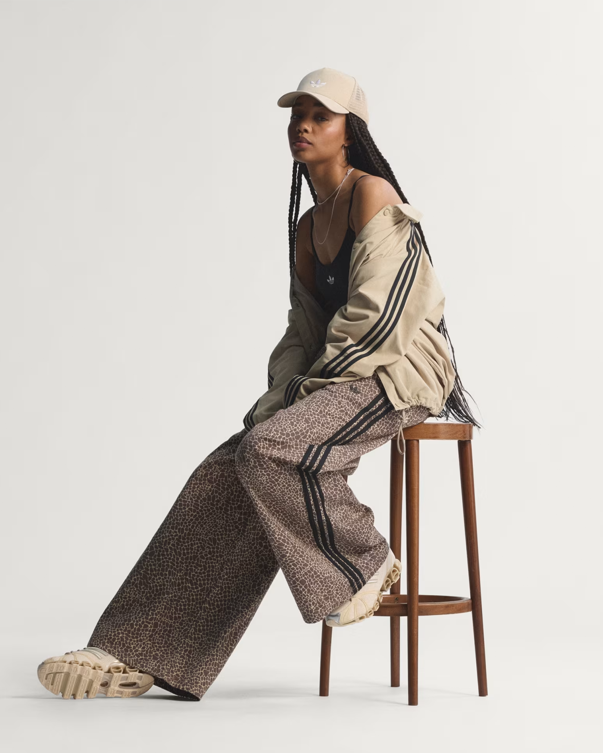 Adidas Firebird Oversized Denim Pant Earth Strata / Stone Khaki