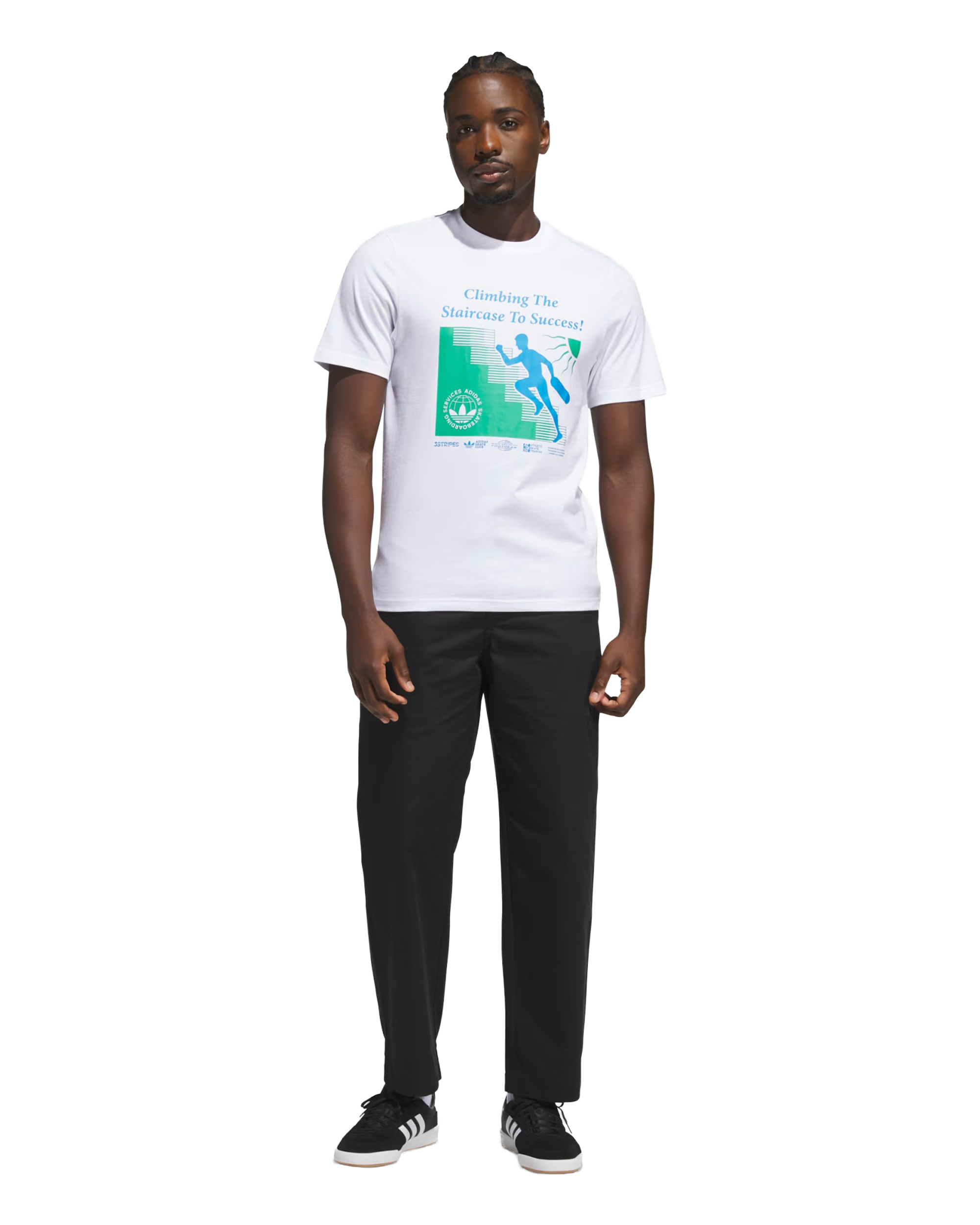 Adidas skate Stairs Corpo Solutions Tee White