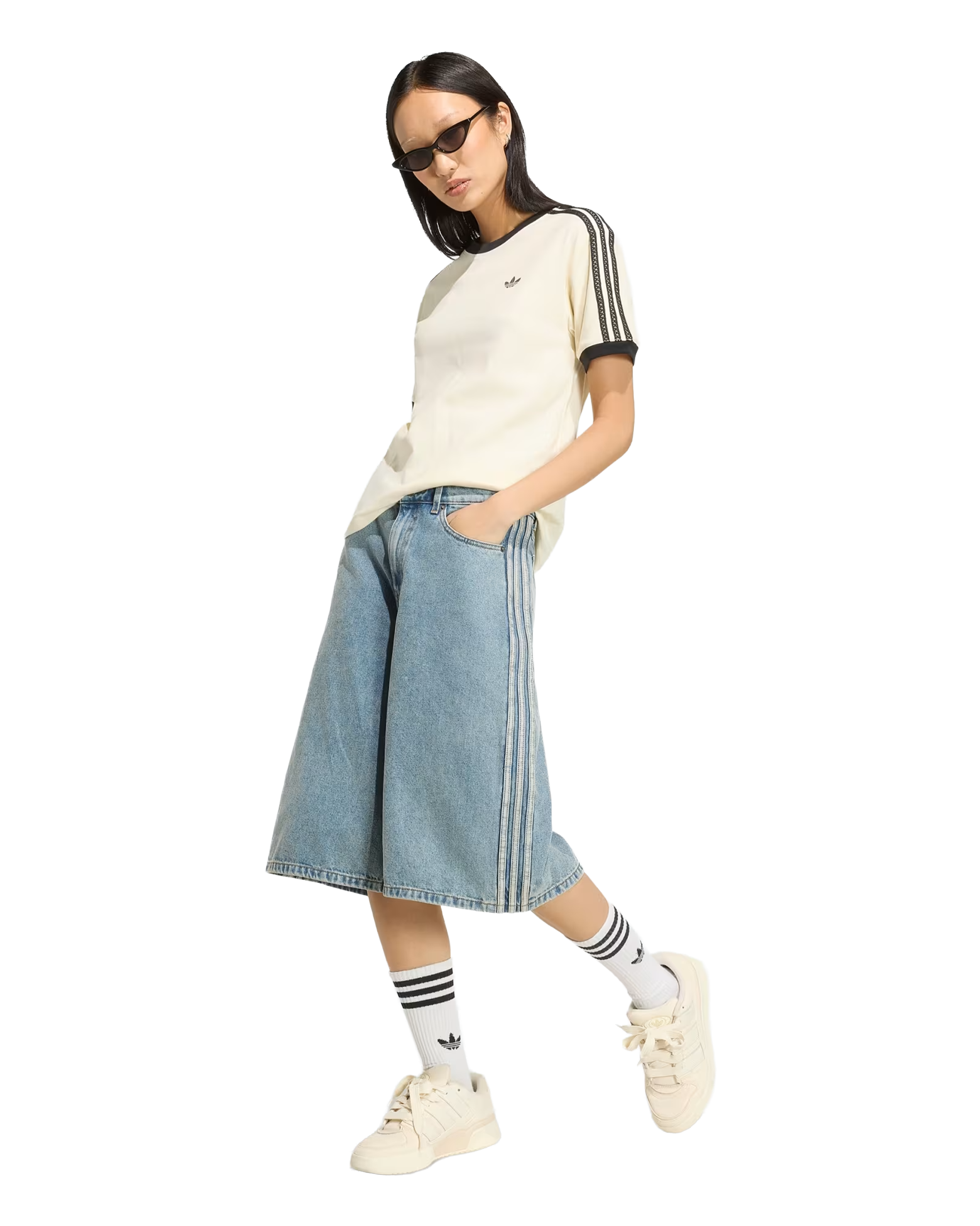 Adidas 3 Stripes Tee Cream White