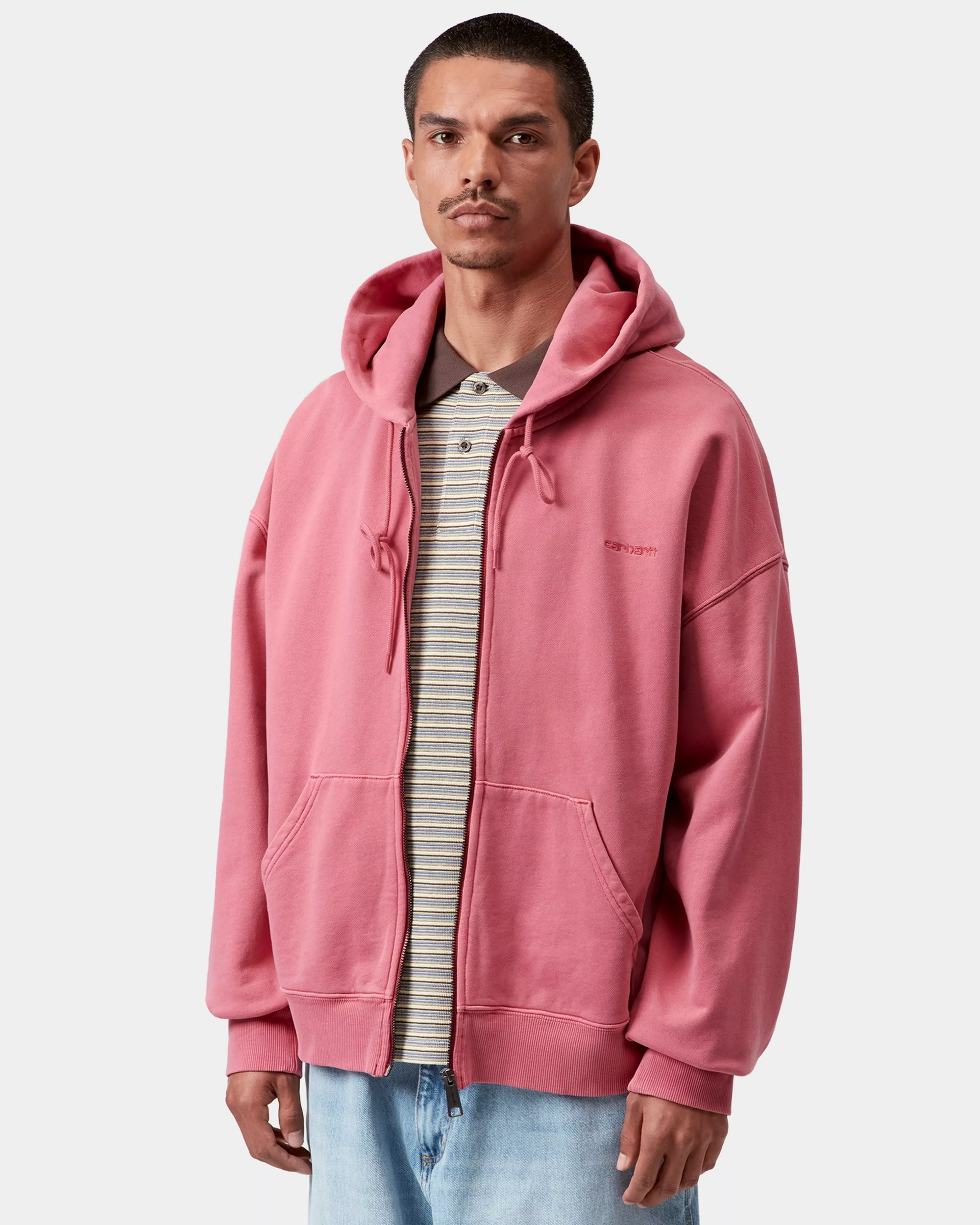 Carhartt WIP Hooded Benton Sweat Jacket Primrose Garment Dyed