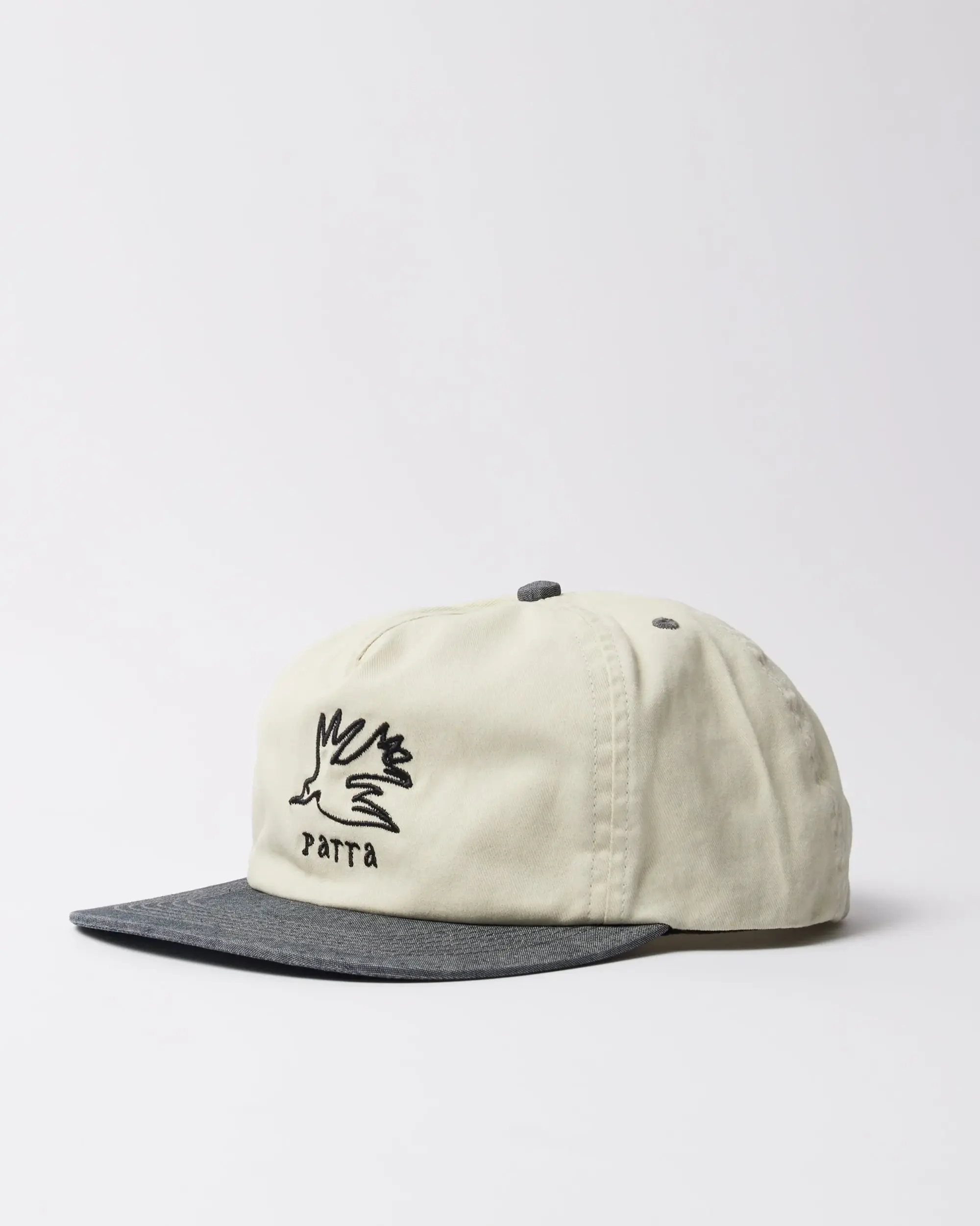 Parra Bird 5 Panel Hat Off white
