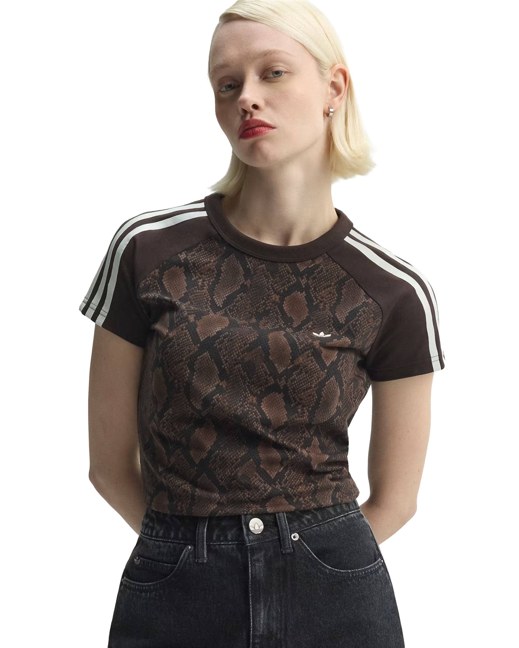 Adidas Snake Print Cali Tee Earth Strata / Aurora Coffee