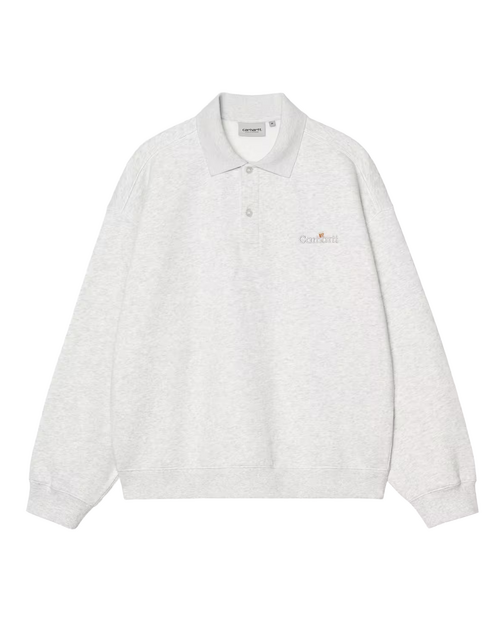 Carhartt WIP Carhartt WIP Label Polo Sweatshirt Cotton Sweat Ash Heather
