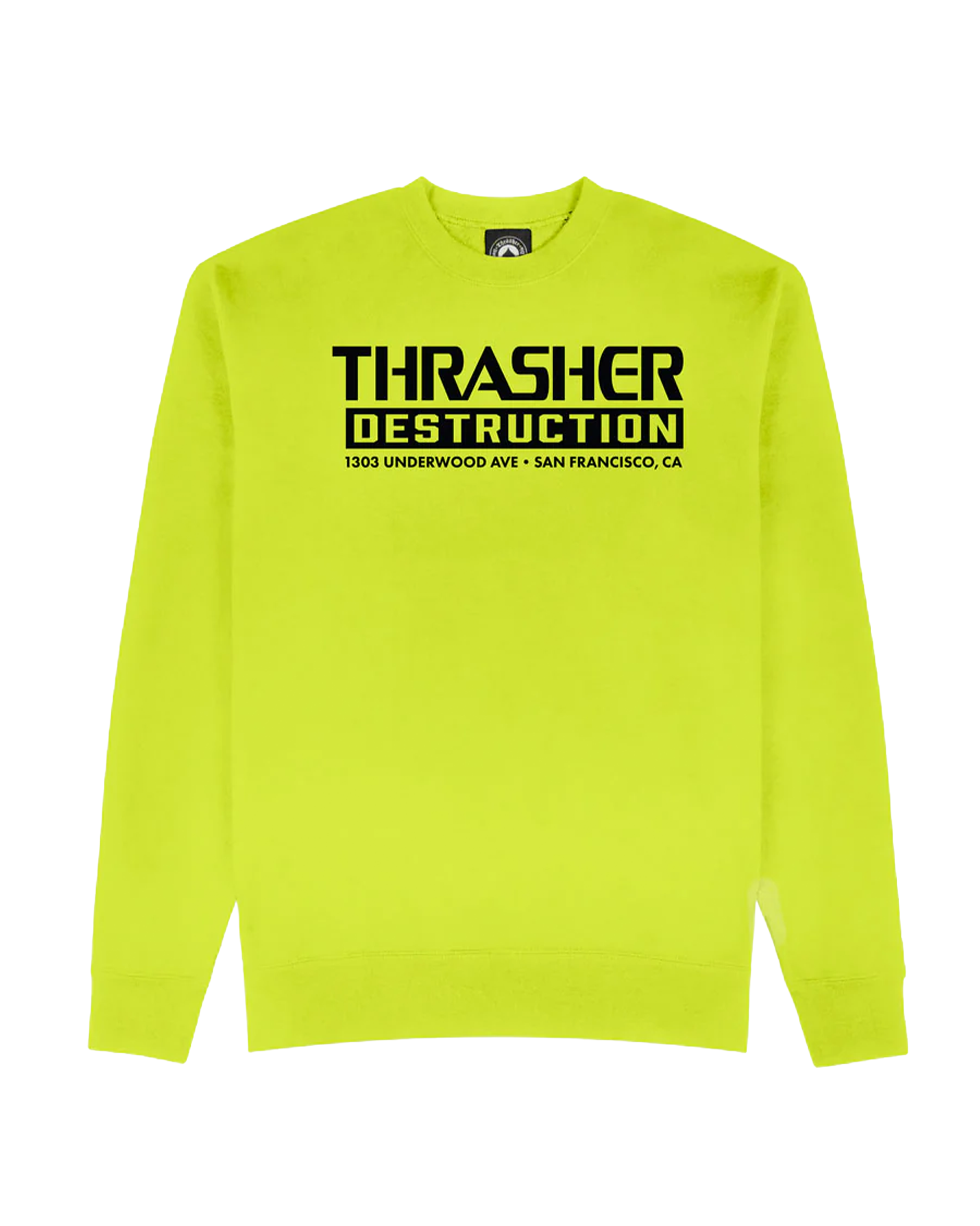 Thrasher Destruction Crewneck Safety green