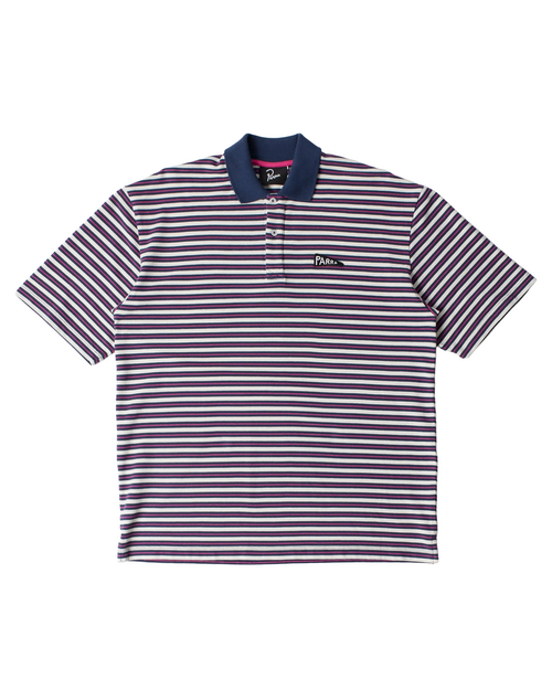 Parra Parra Flag Striper Polo Shirt Purple Pink