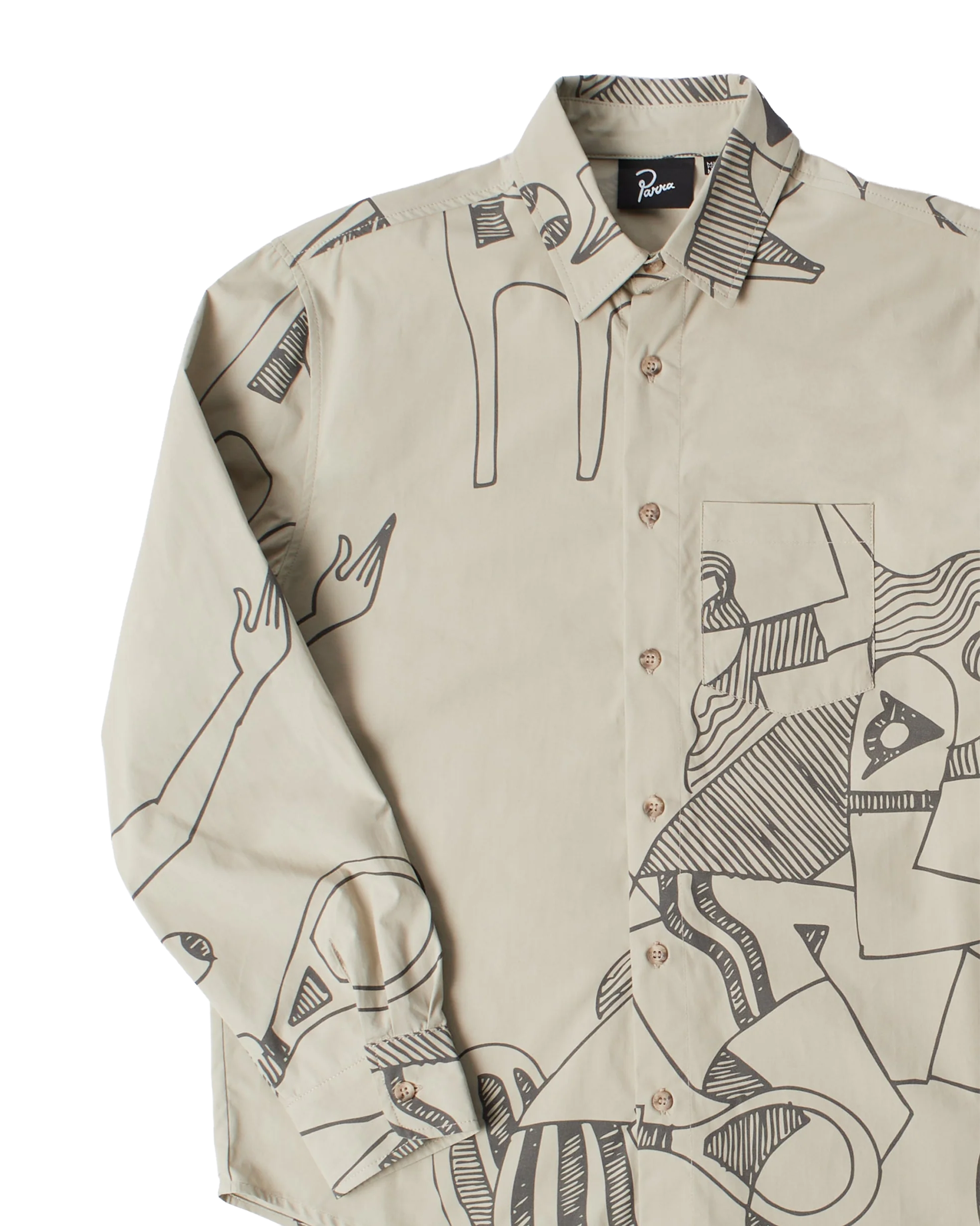 Parra Pen Drawing Shirt Sand