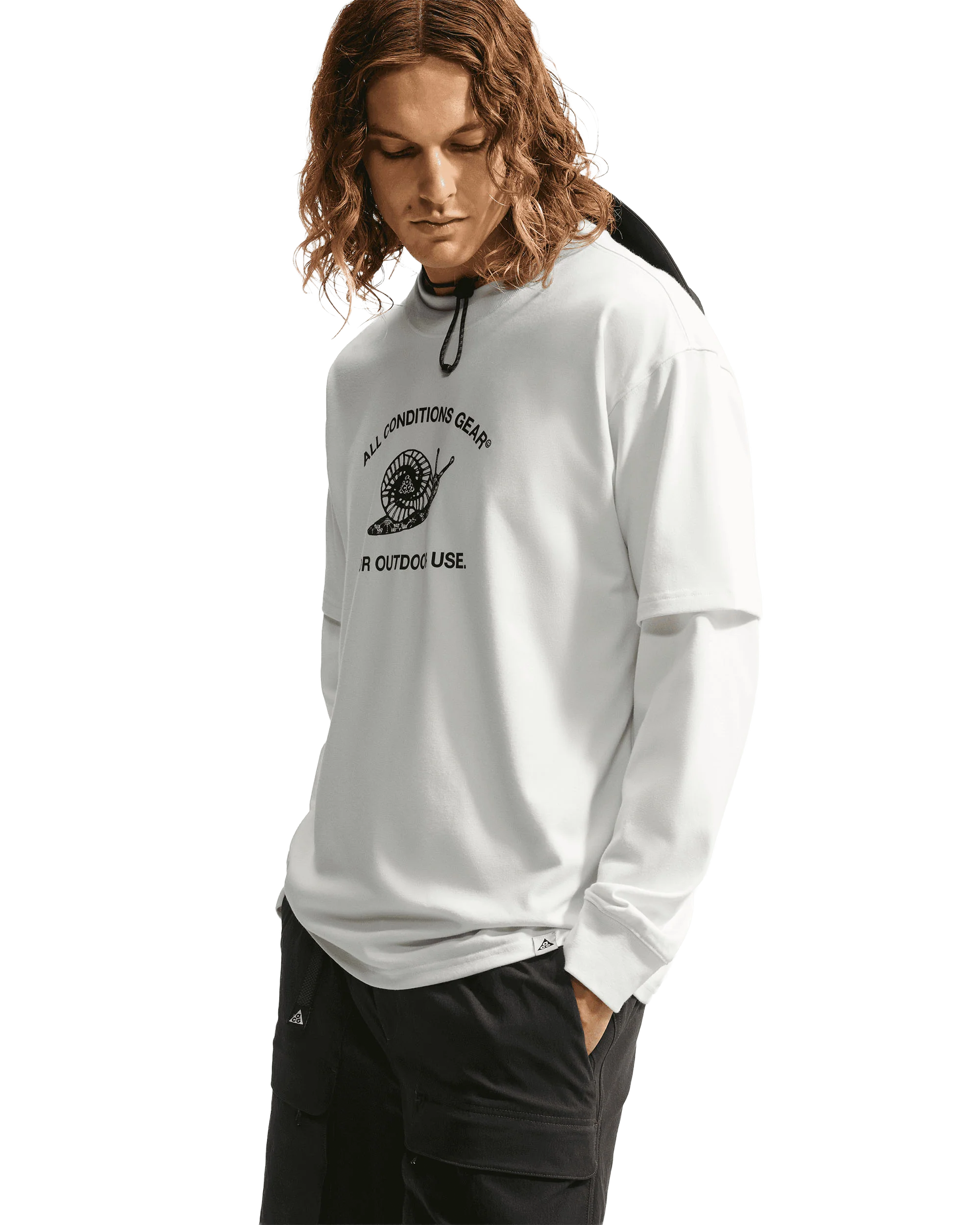 Nike ACG  Dry Fit Mystery Snail Tee - White