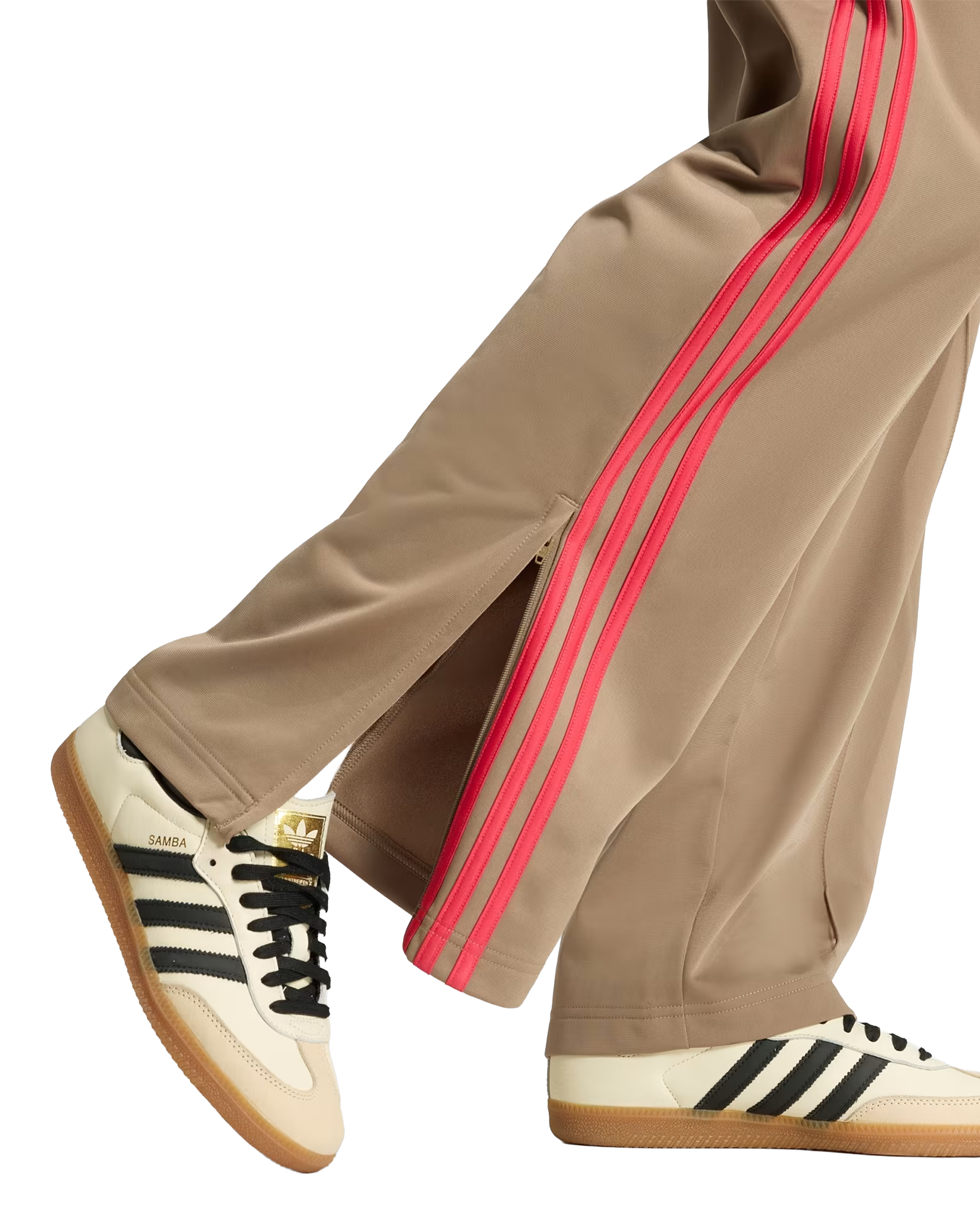 Adidas Firebird Loose Trackpants - Khaki Six / Power Pink