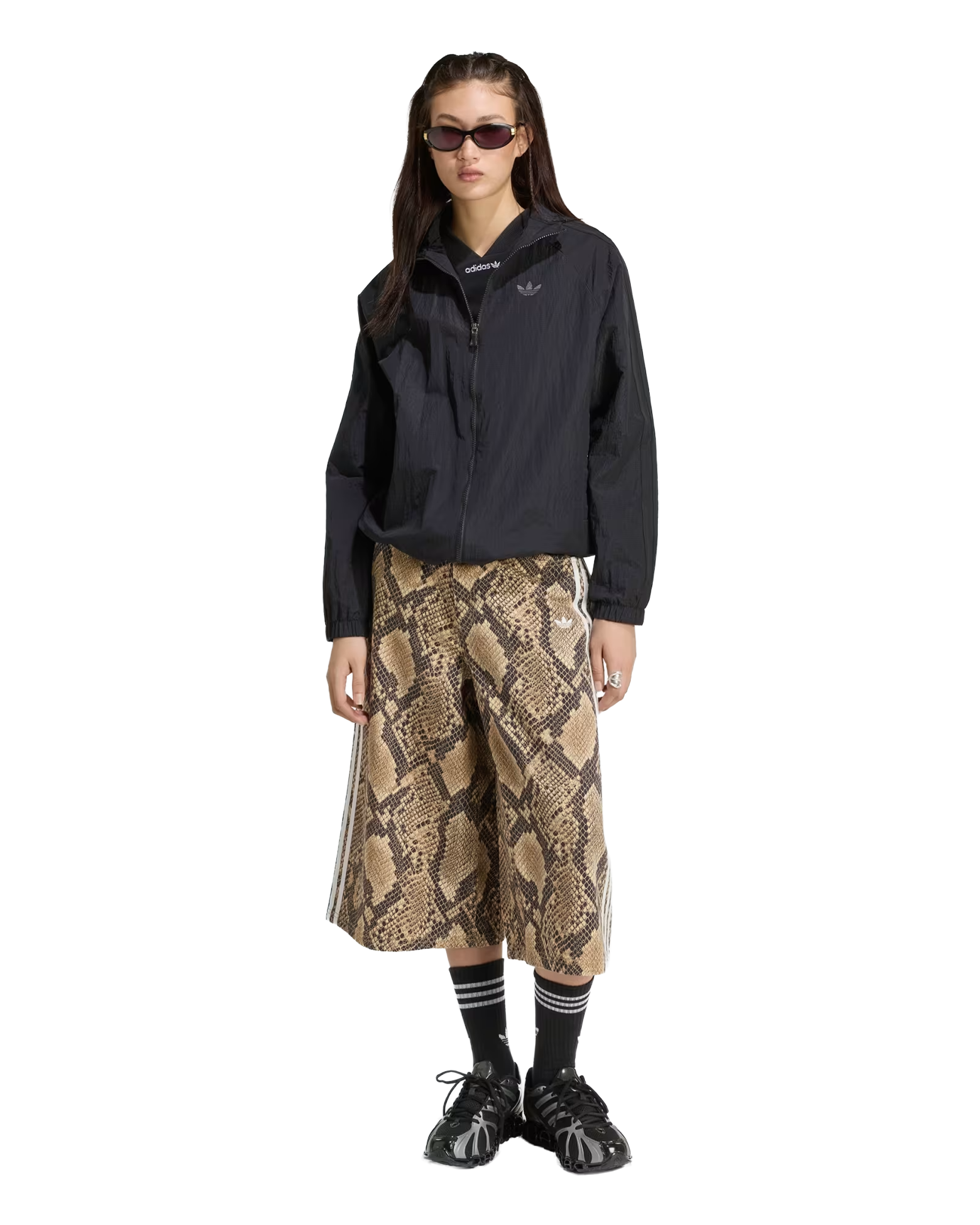 Adidas Snake Print Denim Bermuda Shorts