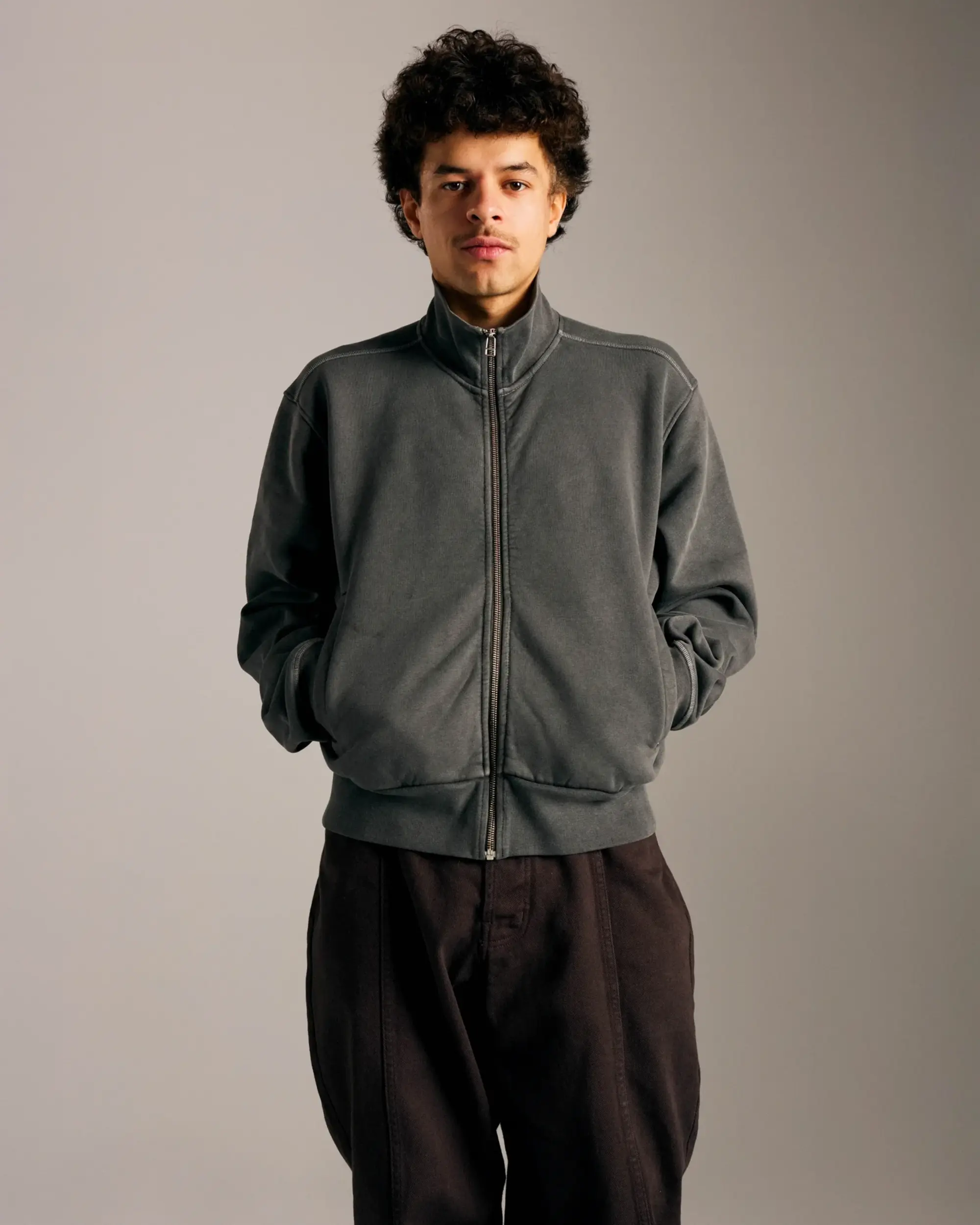 Pop Trading Company Full Zip Sweat Washed Black