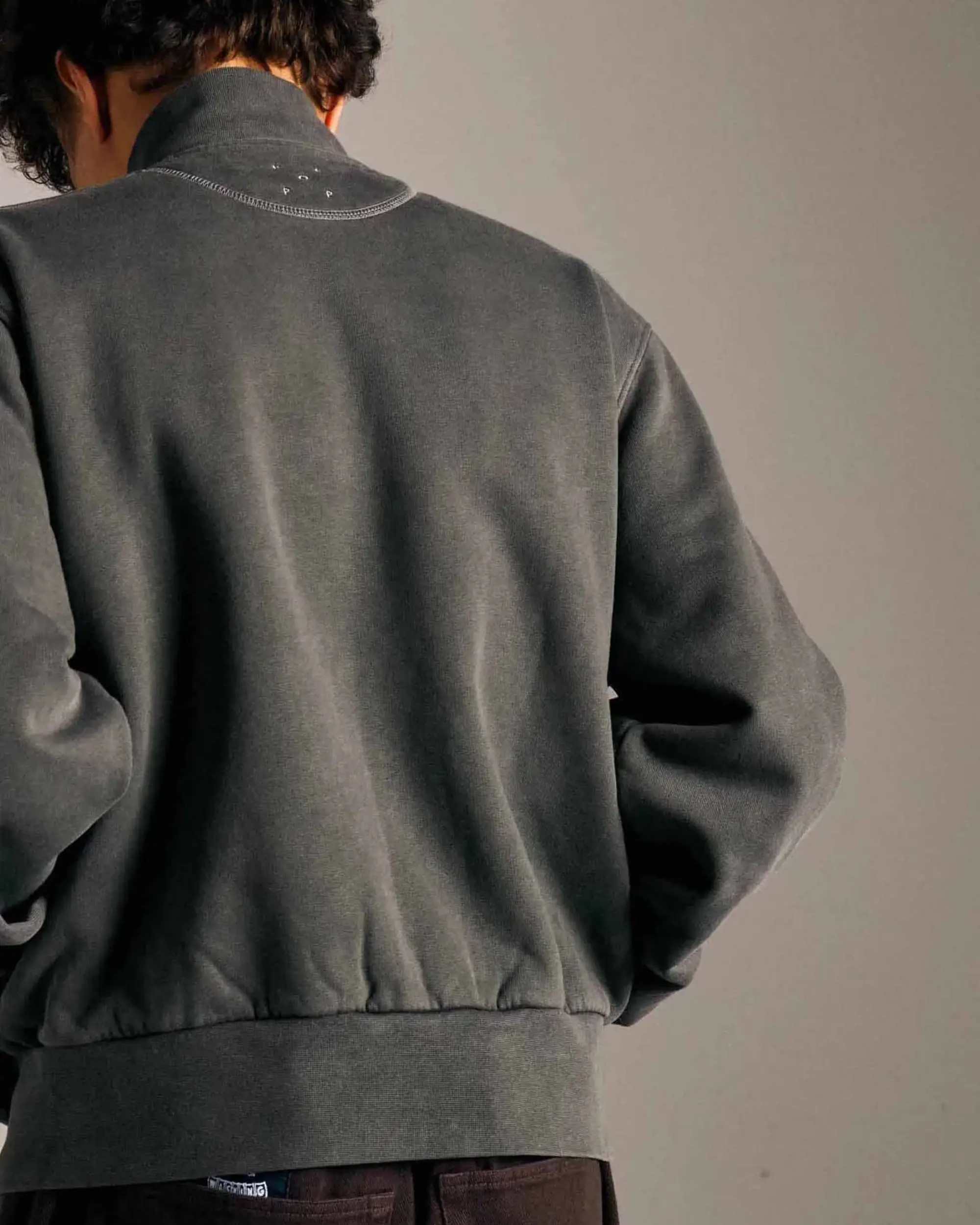 Pop Trading Company Full Zip Sweat Washed Black
