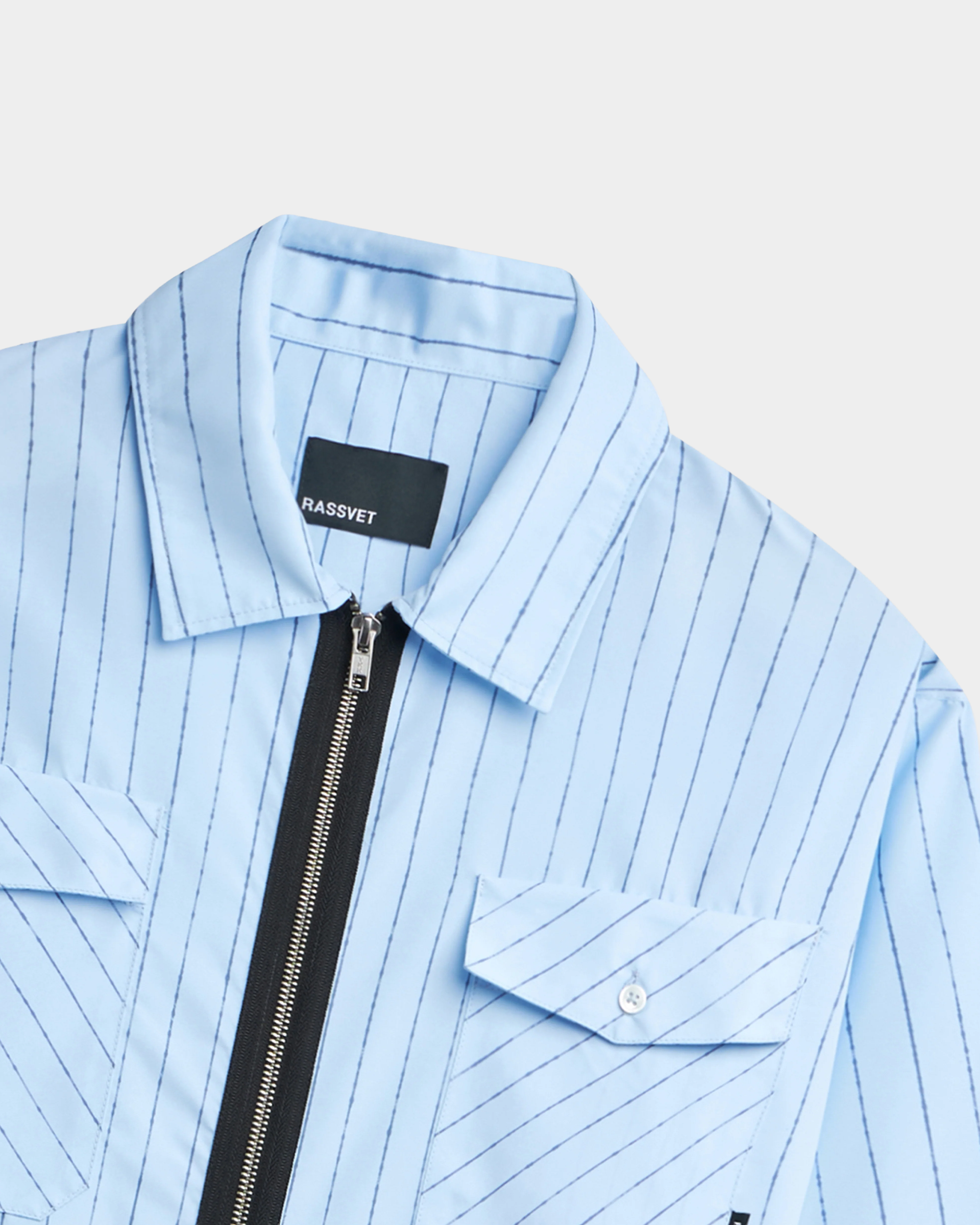 Rassvet Striped Loose Zip Shirt Woven Blue