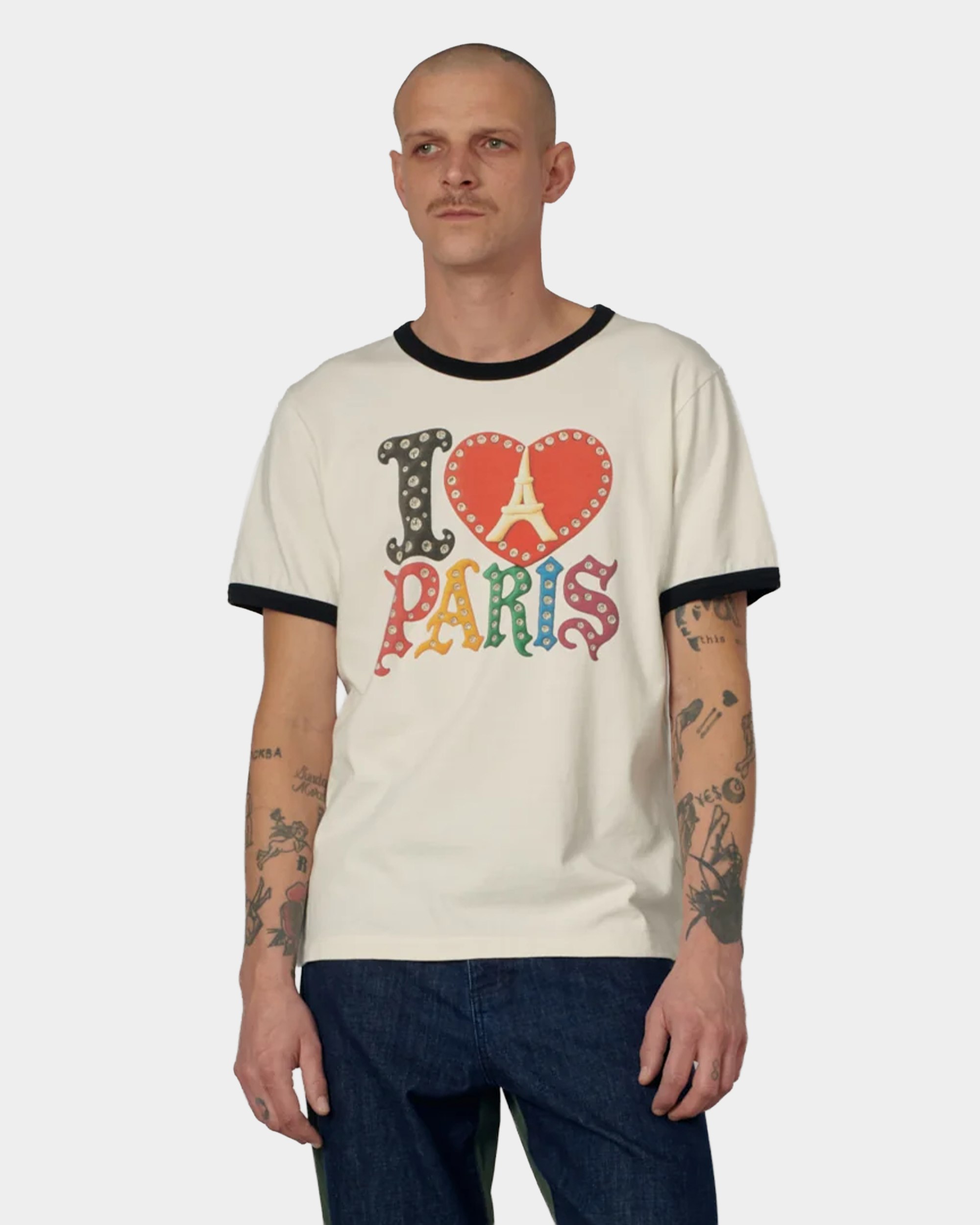 Rassvet Men Jewel Ringer T-shirt Knit Off White