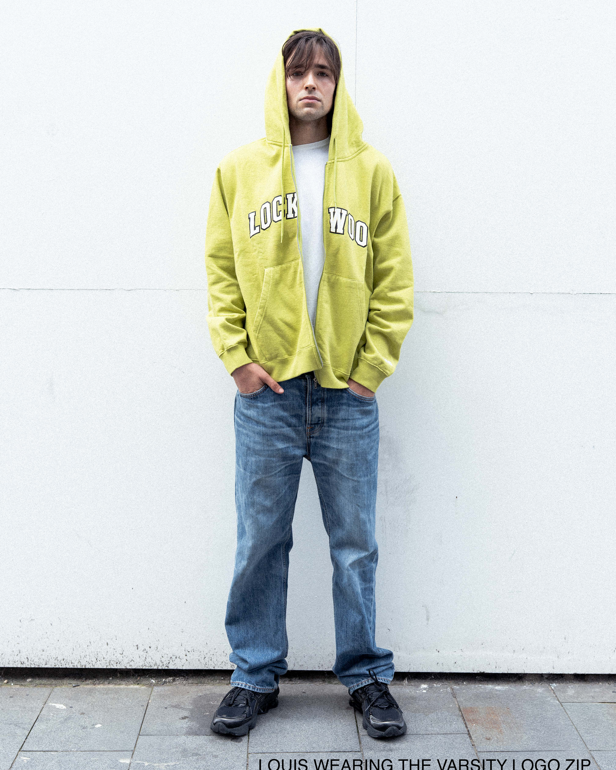 Lockwood Varsity Logo Zip Green Oasis