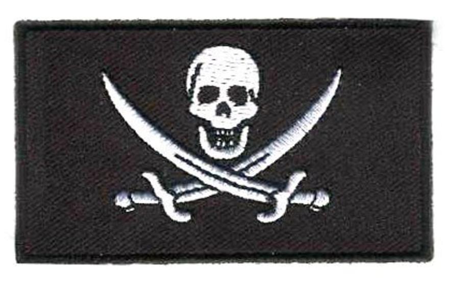 Antrix 3 Pcs Black Red Brown Pirate Flag Patch Jolly Roger Captain Jack Tactical Military Emblem Badge Hook & Loop Patch for Backpacks Caps Hats Vests Military Uniforms Etc. 