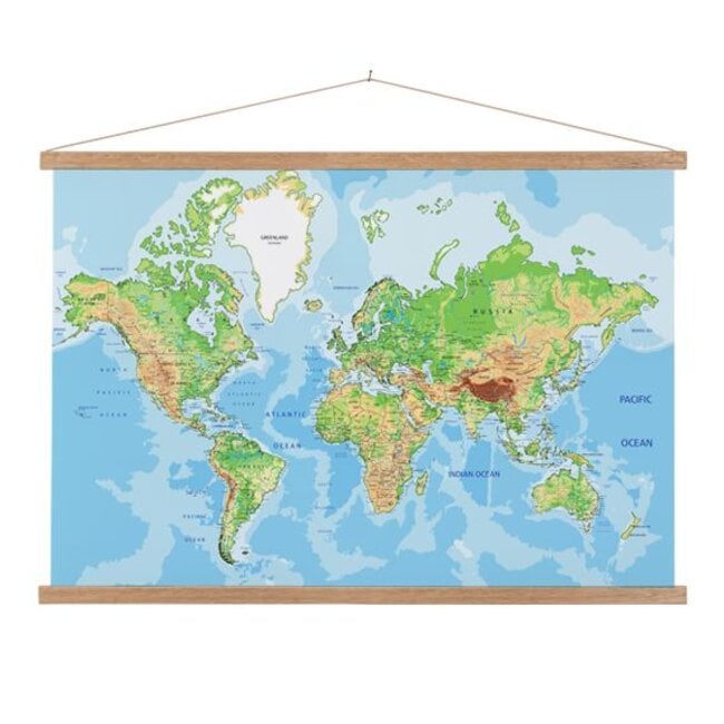 Sweet Living Schoolplaat Wereldkaart Geografisch Lat