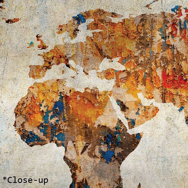 Sweet Living Canvas Wereldkaart Schilderij