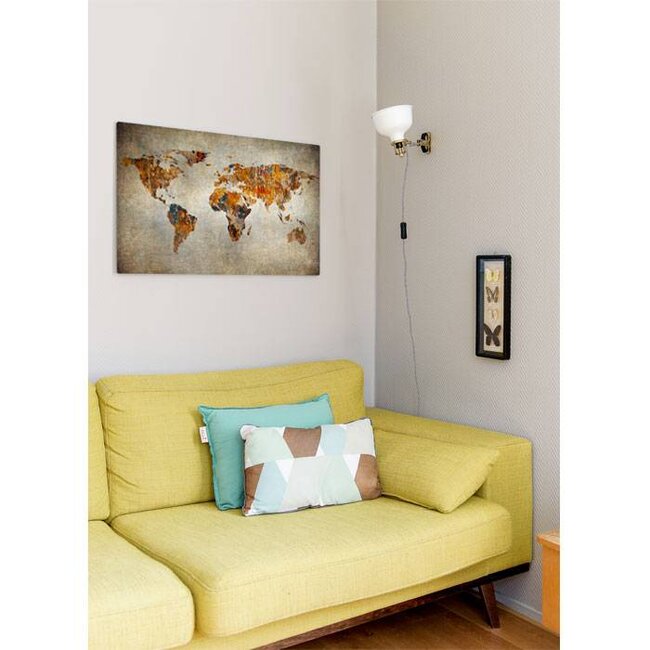 Sweet Living Canvas Wereldkaart Schilderij