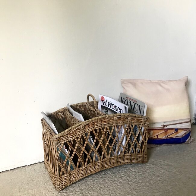 Sweet Living Rieten Lectuurmand - vier vakken