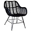 Sweet Living Zwarte Rotan Stoel - 69x66xH79 cm