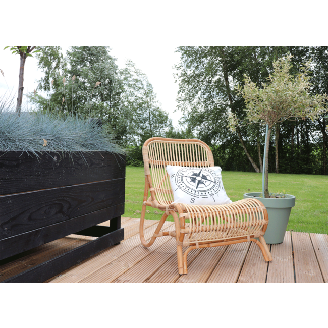 Sweet Living Naturelkleurige Rotan Loungestoel - 59x78xH77 cm