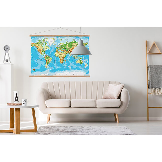 Sweet Living Schoolplaat Wereldkaart Klassiek Lat