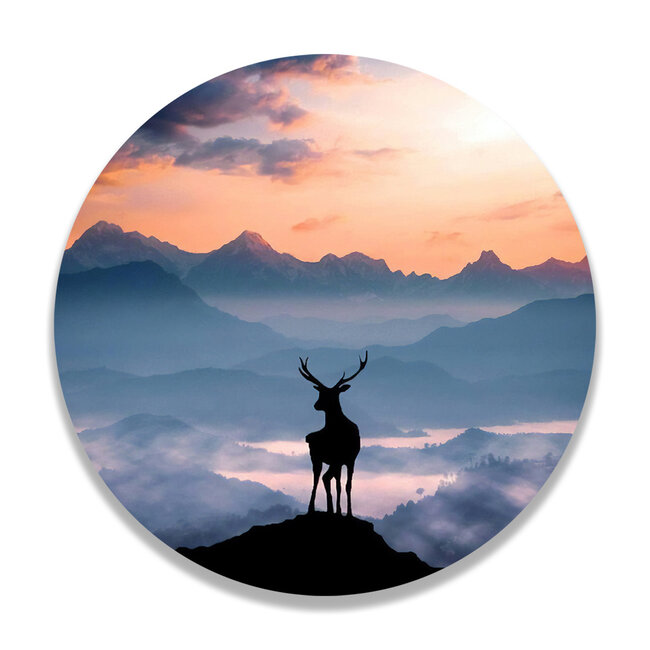 Sweet Living Wandcirkel Silhouet Edelhert