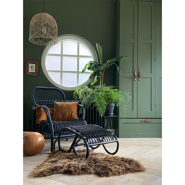 Sweet Living Zwarte Rotan Loungestoel - 67x80xH86 cm