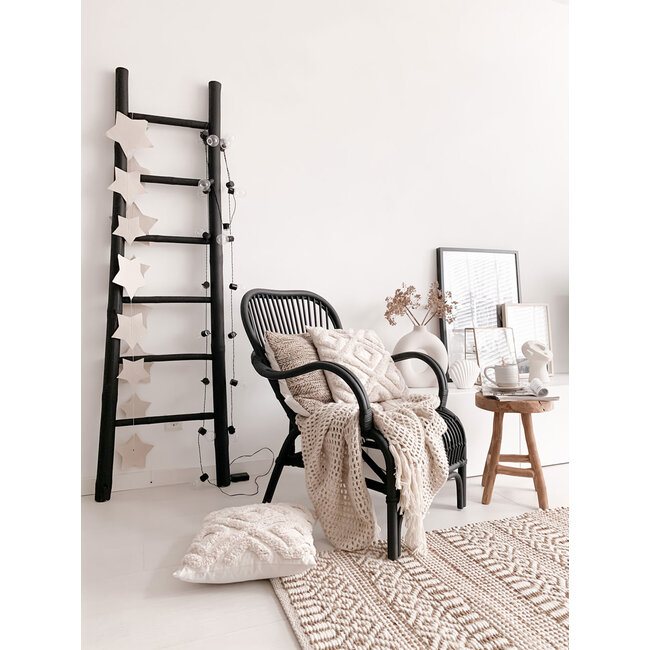 Sweet Living Zwarte Rotan Loungestoel - 67x80xH86 cm