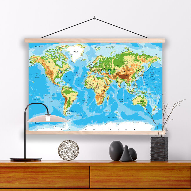 Sweet Living Schoolplaat Wereldkaart Klassiek Lat