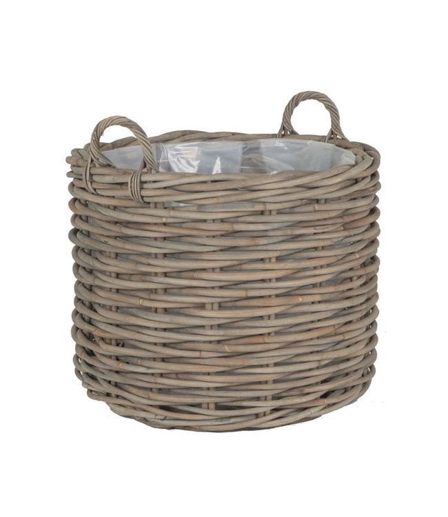 Idool Kan weerstaan Integraal Rotan Plantenmand Greywash - Ø43xH40 cm - Sweet Living Shop