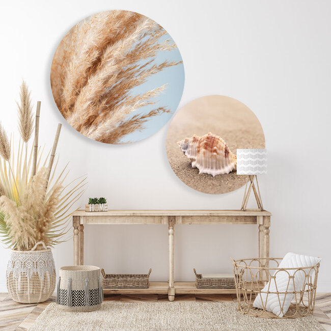 Sweet Living Wandcirkel Schelp op het strand