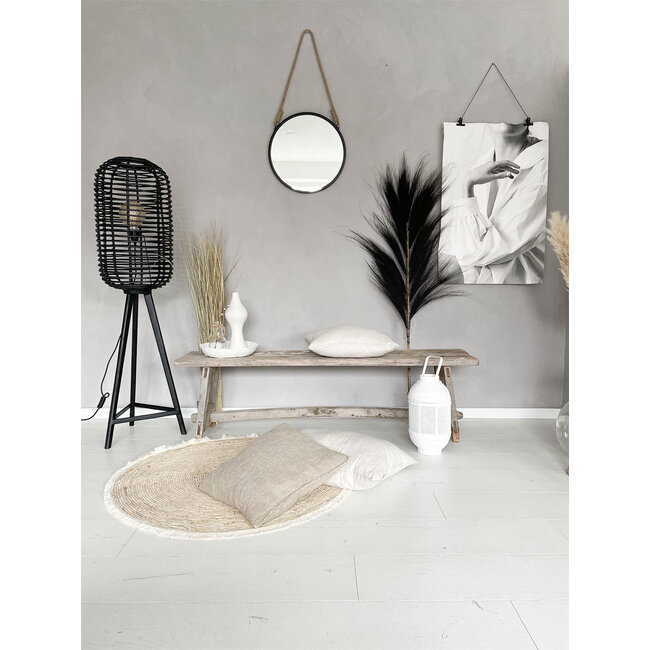 Sweet Living Rotan Vloerlamp Zwart - Ø36xH140 cm