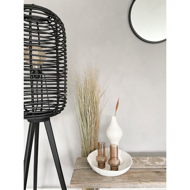 Sweet Living Rotan Vloerlamp Zwart - Ø36xH140 cm