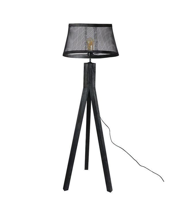 Aanbod Plakken bedreiging Zwarte vloerlamp Anna - Ø45xH145 cm - Sweet Living Shop